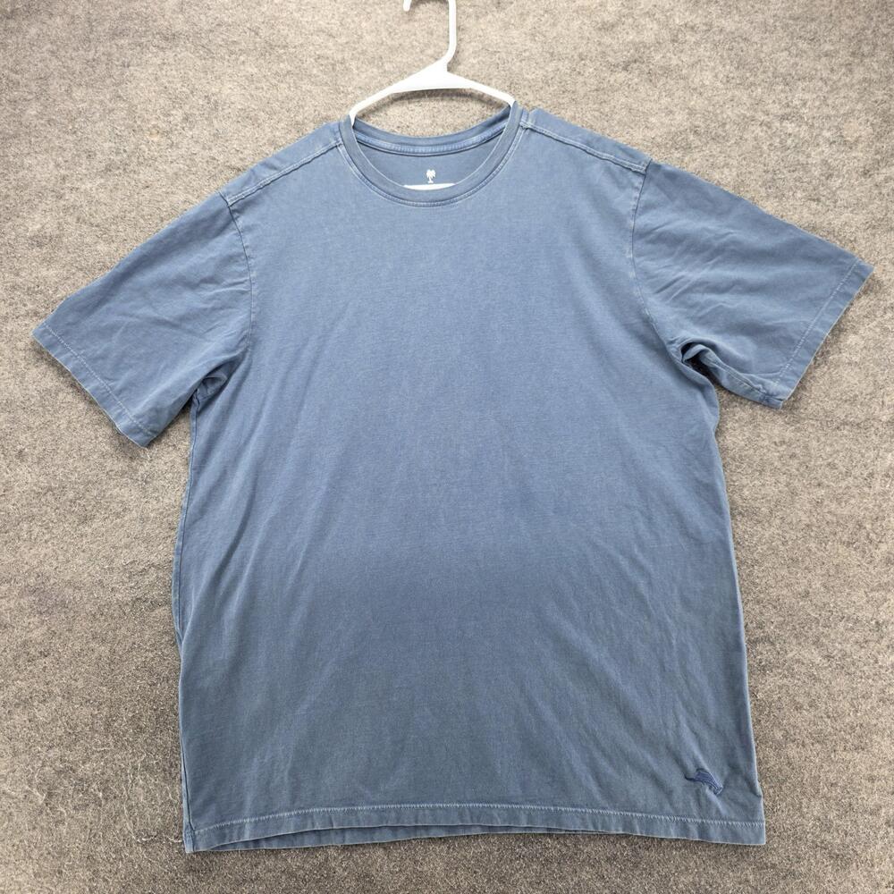 Tommy Bahama Shirt Mens M Blue Short Sleeve Crewneck Tagless Cotton Relaxed
